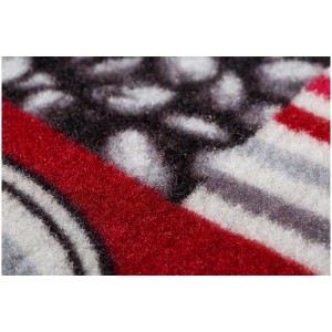 Dettaglio: Passatoia Andiamo Cafe Creme grigio-rosso, tappeto con motivo.