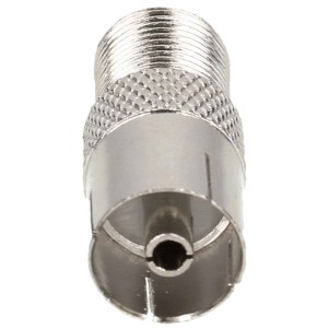 Adaptateur Schwaiger Sat, prise F vers prise d'antenne, argent.