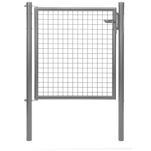 Portail grillagé ondulé anthracite Alberts, 1000x1000 mm, avec poteaux. Portail de clôture de jardin à bétonner.