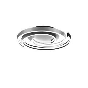 Plafonnier LED moderne Caya, aluminium brossé, Ø 50cm, dimmable.