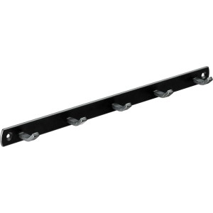 Hettich Garderobenleiste, schwarz matt, aus Metall mit 5 stabilen Haken für Küche oder Flur.
