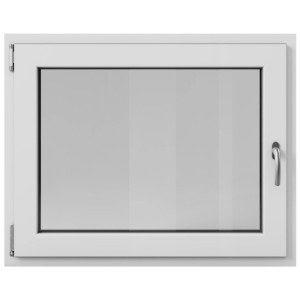 Fenêtre de cave en PVC blanche Roro, 100x80 cm, DIN gauche, avec fonction oscillo-battante.