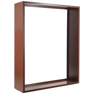 Range-bûches carré Nova en métal marron, 150x120x35 cm, pour intérieur et extérieur.