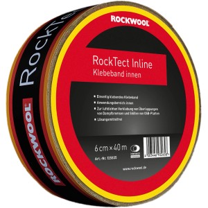 Nastro adesivo in carta Rockwool RockTect Inline, 6cm x 40m, per sigillatura ermetica in interni.