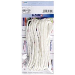 Weiße Paracord Nylonschnur, 2x4 mm, 5 m lang, für Schmuckbasteln und kreative Projekte.