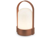 Brilo LED-Akku-Tischleuchte Braun-Metallic Matt (HxBxT) 15,5 x 9 x 8 cm