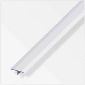 Fugenabdeckprofil aus Aluminium in Silber, 0,6x1,4x250 cm, zur Abdeckung von Fliesenfugen.