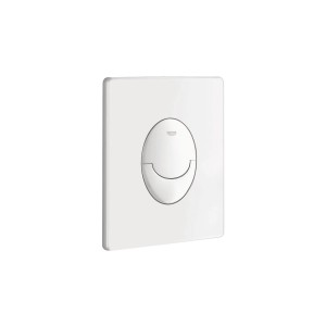 Placca di comando WC Grohe Start bianca per doppio scarico, installazione verticale.