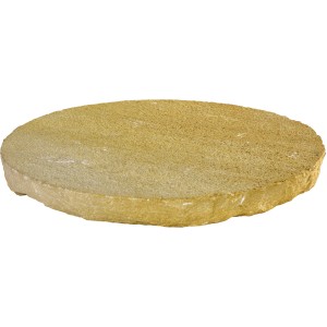 Pas japonais rond en pierre naturelle doré-brun, Ø 30 cm. Idéal pour les allées de jardin.