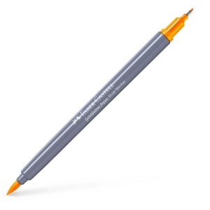 Faber-Castell Goldfaber Aqua Dual Marker Giallo Cromo Scuro con punta a pennello e fineliner.