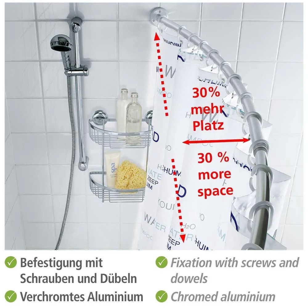 Asta Telescopica Corta Per Tenda Da Doccia 46-68 Cm: In Acciaio Inox, Bianca, Per Bagno O Cucina
