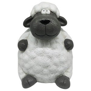 Deko-Schaf Figur von Boltze, schwarz-weiß, 29 cm, für die Gartendekoration.