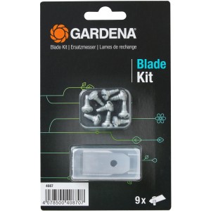 Set di lame di ricambio Gardena per robot rasaerba, 9 pezzi incluse viti nella confezione.