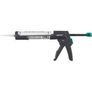 wolfcraft Pistolet à cartouche MG 600 Pro pour cartouches de 310 ml, pistolet gris avec accents verts.