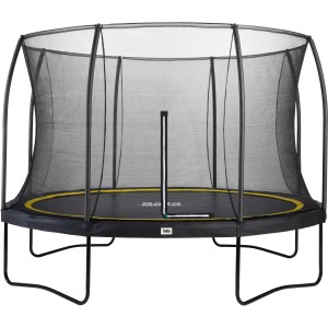 Trampolino Salta Comfort Edition nero, Ø 366 cm, con rete di sicurezza per il giardino.