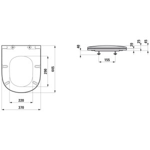 Sedile WC Laufen Lua Slim in Duroplast con chiusura ammortizzatabianco