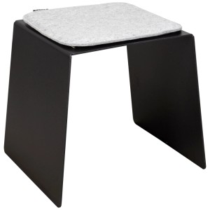 Sgabello Nouvel Cozy, antracite, con cuscino grigio. Sgabello da giardino in metallo, 42x46x40 cm.