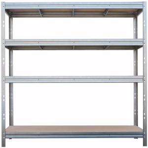 Étagère de stockage galvanisée AR-Shelving Bullrack-Rivet, 200x200x60 cm, avec quatre étagères.
