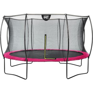 EXIT Silhouette Trampolino D366cm rosa con rete di sicurezza per giardino.