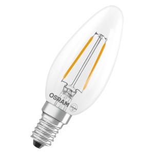 Osram LED-Leuchtmittel E14, Kerzenform, 1W, klar. Energiesparende LED Lampe für dekorative Beleuchtung.