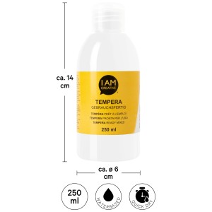 Bouteille de peinture tempera blanche I Am Creative, 250 ml, prête à l'emploi.