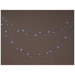 Guirlande lumineuse LED OBI 400 LED blanc froid, 2,99 m, pour décoration de Noël dans le jardin.