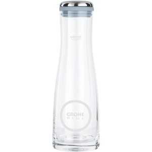 Elegante caraffa in vetro Grohe Blue con coperchio in acciaio inox per sistemi a cartuccia, 1 litro.