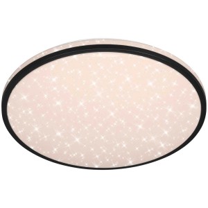 Plafonnier LED Brilo Skizo noir avec effet ciel étoilé, 48W.