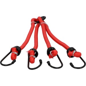 Sangle porte-bagages vélo Fischer, 4 bras, 50 cm, rouge.