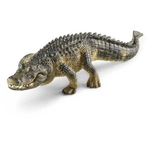 Schleich Wild Life Alligator, figurine animale détaillée avec mâchoire mobile.