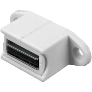 Supporto magnetico Hettich bianco in plastica per asta di manovella, accessori per mobili.