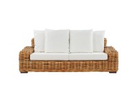 Beliani Gartensofa Forli Rattan Braun