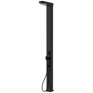 Douche solaire noire Steinbach Solara en aluminium avec réservoir de 35 l et douchette.