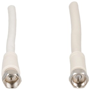 Cavo di collegamento SAT Schwaiger bianco, 1,5 m, per collegare ricevitori satellitari.