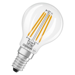 Osram LED-Leuchtmittel E14 Tropfenform, 3,4W, warmweiß, klar. Energiesparende LED Lampe für E14 Fassung.