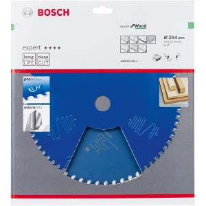 Lama per sega circolare Bosch, diametro 254 mm, per tagli precisi nel legno.
