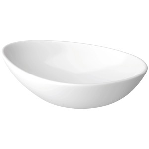 Vasque à poser Cersanit Moduo 50, asymétrique, en céramique blanche.