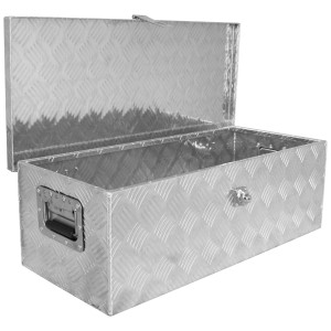 Box da trasporto aperta Güde GT 55 in alluminio, capacità 55 litri.
