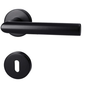 Set rosetta Fair I nero in acciaio inox per porte con chiave a doppia mappa.