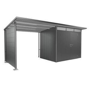 Panneau latéral Biohort pour toit latéral AvantGarde A1/A5, gris quartz métallisé, pour protection contre le vent et les intempéries.