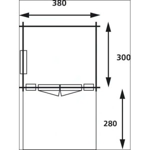 Plan Alpholz abri de jardin Lappland-40 B, toit à deux pentes, dimensions 400x594 cm.