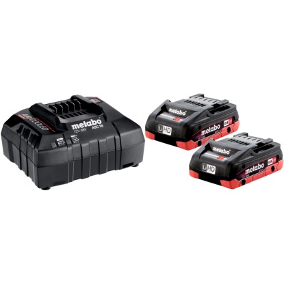 Metabo Set di base caricabatterie + 2 x batterie LiHD 4 Ah