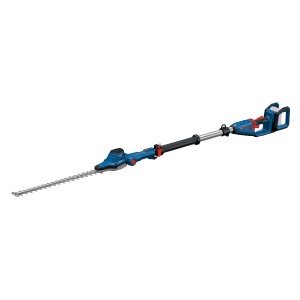 Taille-haie télescopique sans fil Bosch Professional GHE 18V-50 TP Solo, bleu, avec perche extensible.