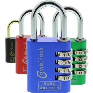 Cadenas à combinaison Burg Wächter Combi Lock Fun 88 40 Alu, couleurs variées.