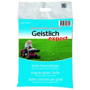 Geistlich Turbo Rasendünger 5kg: Engrais de démarrage pour gazon dense et vert.