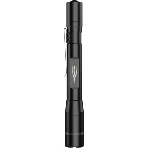 Lampe stylo rechargeable Ansmann PL900 noire en aluminium avec clip. Puissante lampe torche LED 850 lm, USB-C.