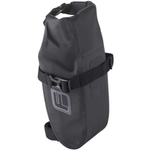Borsa da sella Fischer impermeabile, borsa da bici nera con chiusura a rullo e cinghie di fissaggio.