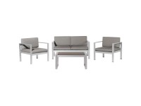 Beliani Lounge-Set Salerno 4-Sitzer Aluminium in Dunkelgrau