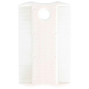 Pettine antipulci e pidocchi Trixie bianco, in plastica a doppia faccia, lunghezza 9 cm.