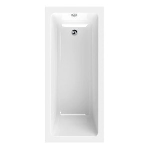 Baignoire rectangulaire Linha en acrylique blanc, 160x70 cm, vue de dessus.